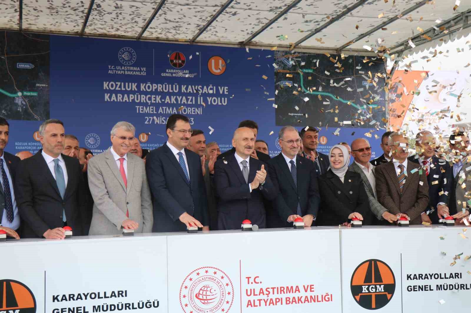 ULAŞTIRMA VE ALTYAPI BAKANI ADİL KARAİSMAİLOĞLU, SAKARYA'DA KOZLUK KÖPRÜLÜ KAVŞAĞI