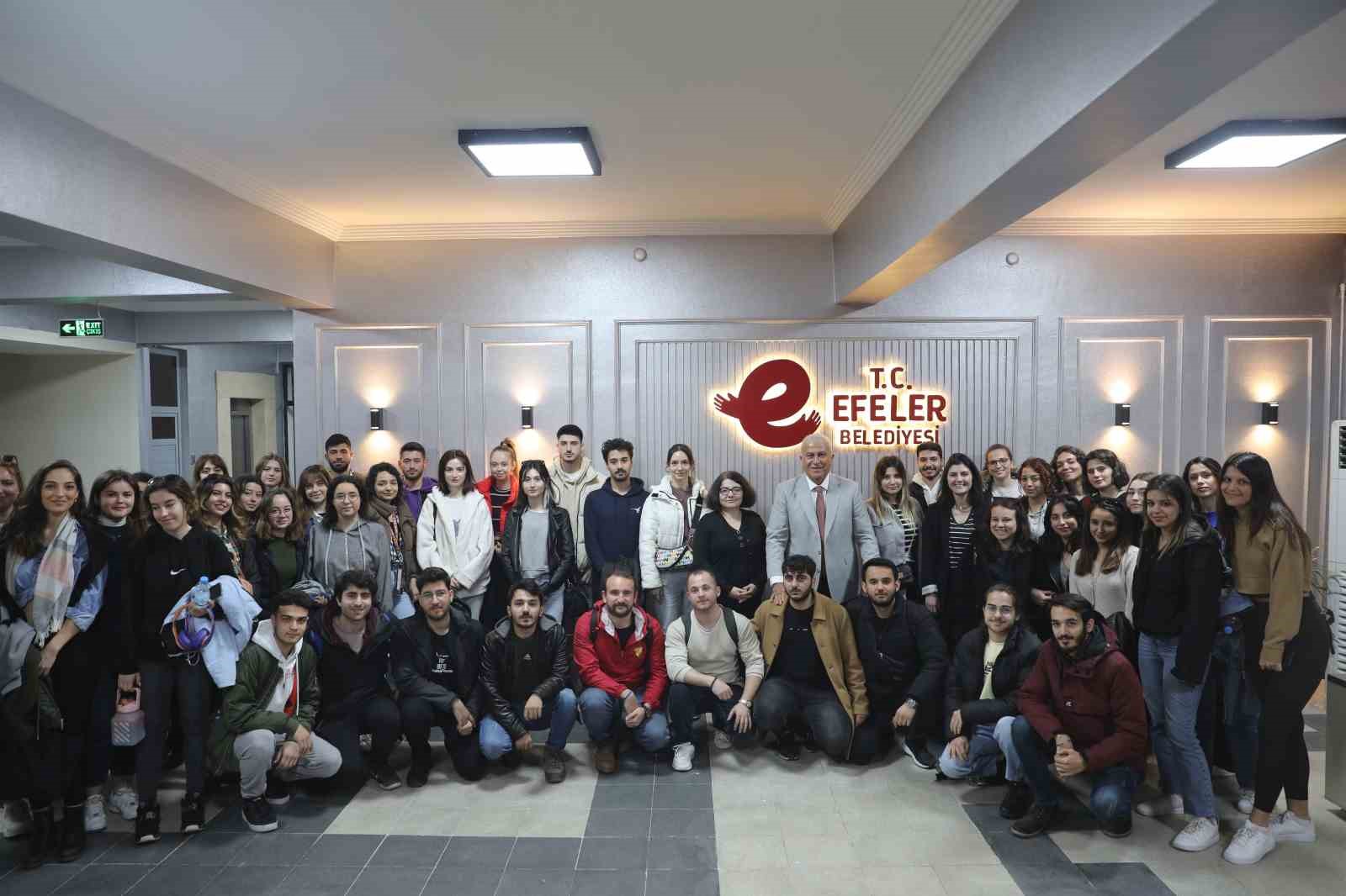 İZMİR YÜKSEK TEKNOLOJİ ENSTİTÜSÜ ÖĞRENCİLERİ, EFELER BELEDİYE BAŞKANI MEHMET FATİH