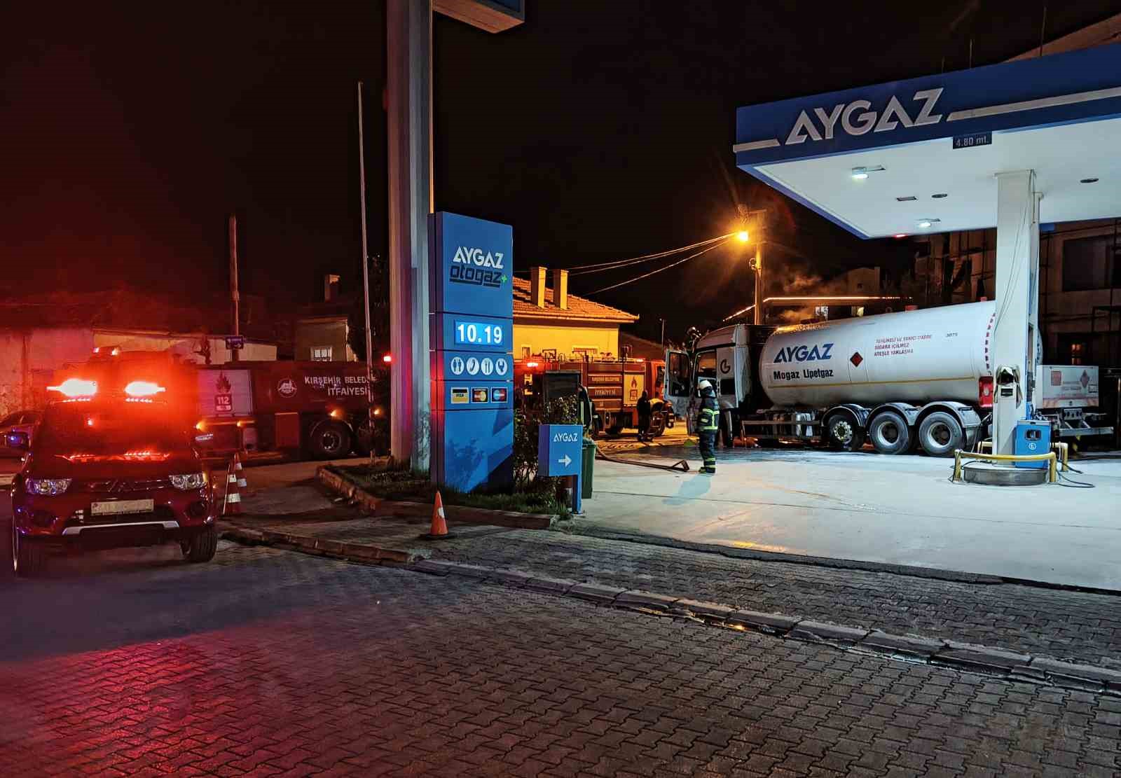 PETROL OFİSİNDE FACİADAN DÖNÜLDÜ OTOGAZ TANKERİ ALEV ALDI