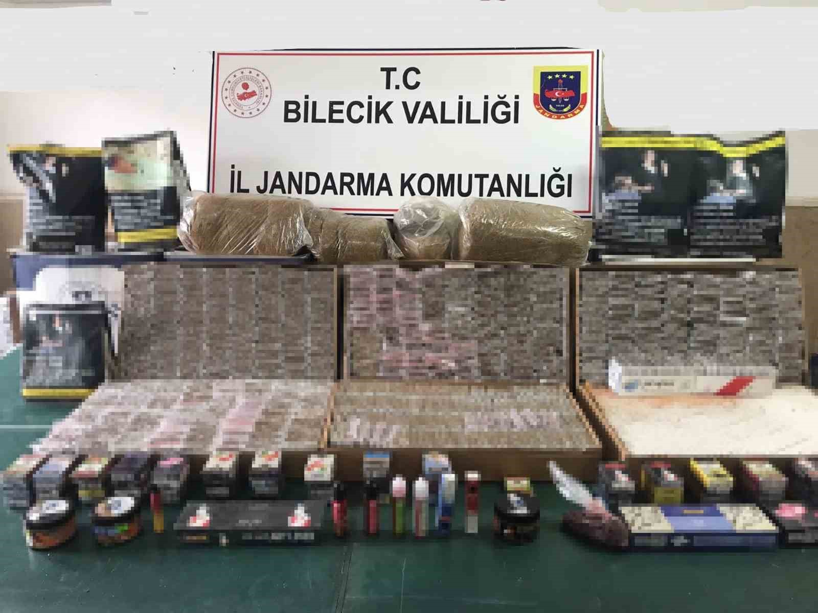 BİLECİK’TE JANDARMA EKİPLERİ BİR İŞYERİNDE YAPTIĞI ARAMADA ÇOK SAYIDA KAÇAK