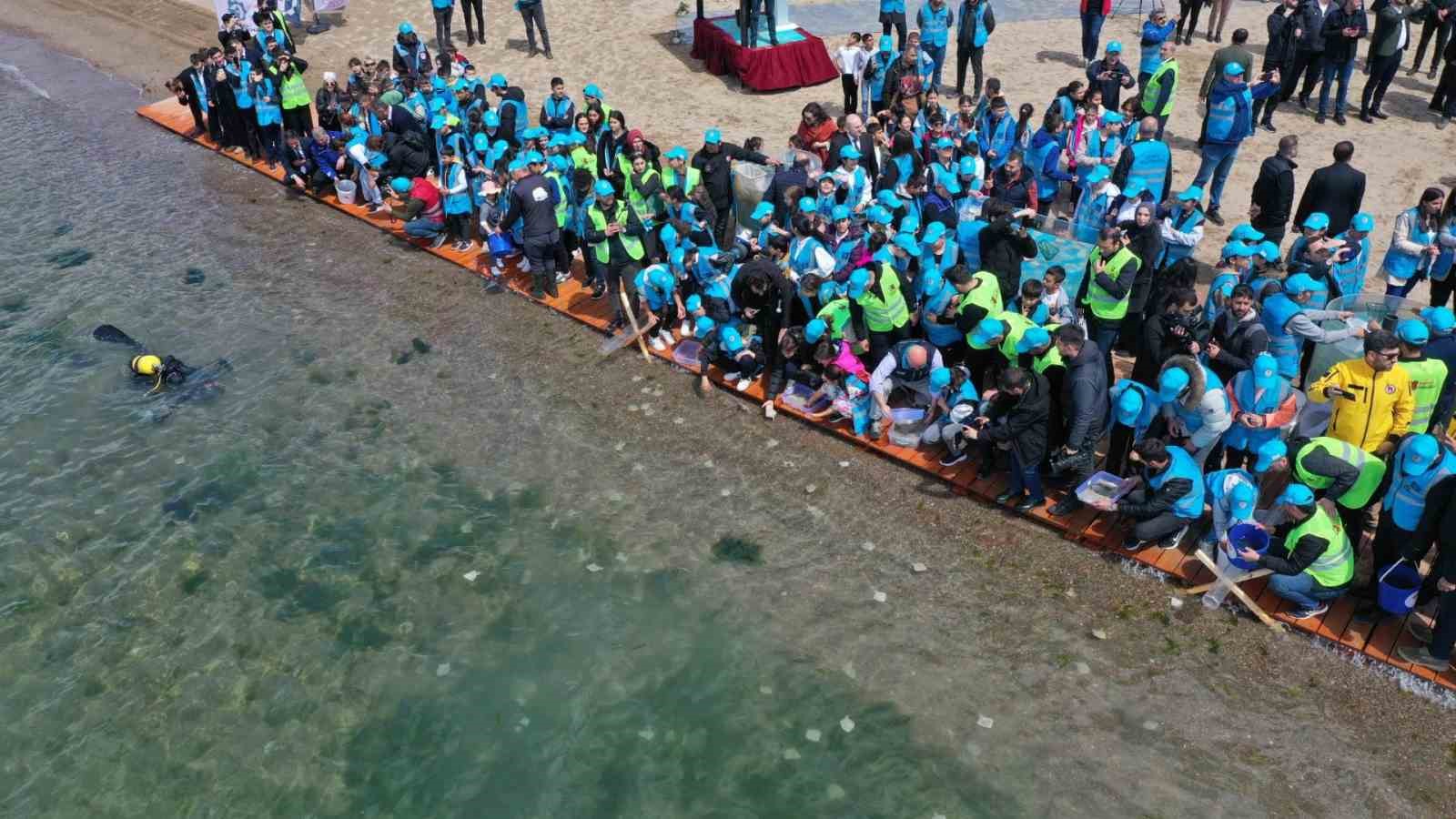 İZMİT KÖRFEZİ'NDE BALIK POPÜLASYONUNU ARTTIRMA ÇALIŞMALARI ÇERÇEVESİNDE 6 BİN BALIK