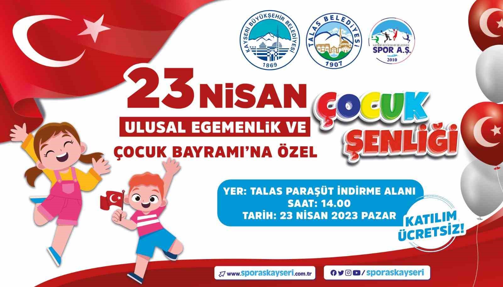 KAYSERİ BÜYÜKŞEHİR BELEDİYESİ, ATATÜRK'ÜN ÇOCUKLARA ARMAĞANI OLAN 23 NİSAN ULUSAL