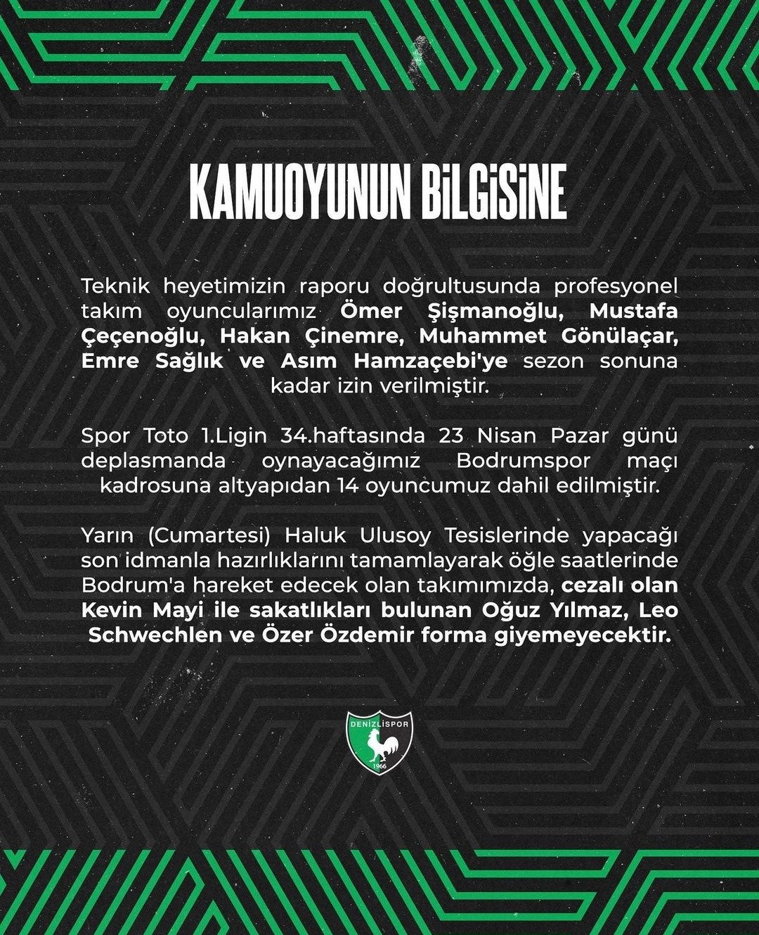 LİGDEN DÜŞTÜ GÖZÜYLE BAKILAN A. DENİZLİSPOR, OYUNCULARININ DAĞILMASI ARDINDAN BODRUMSPOR