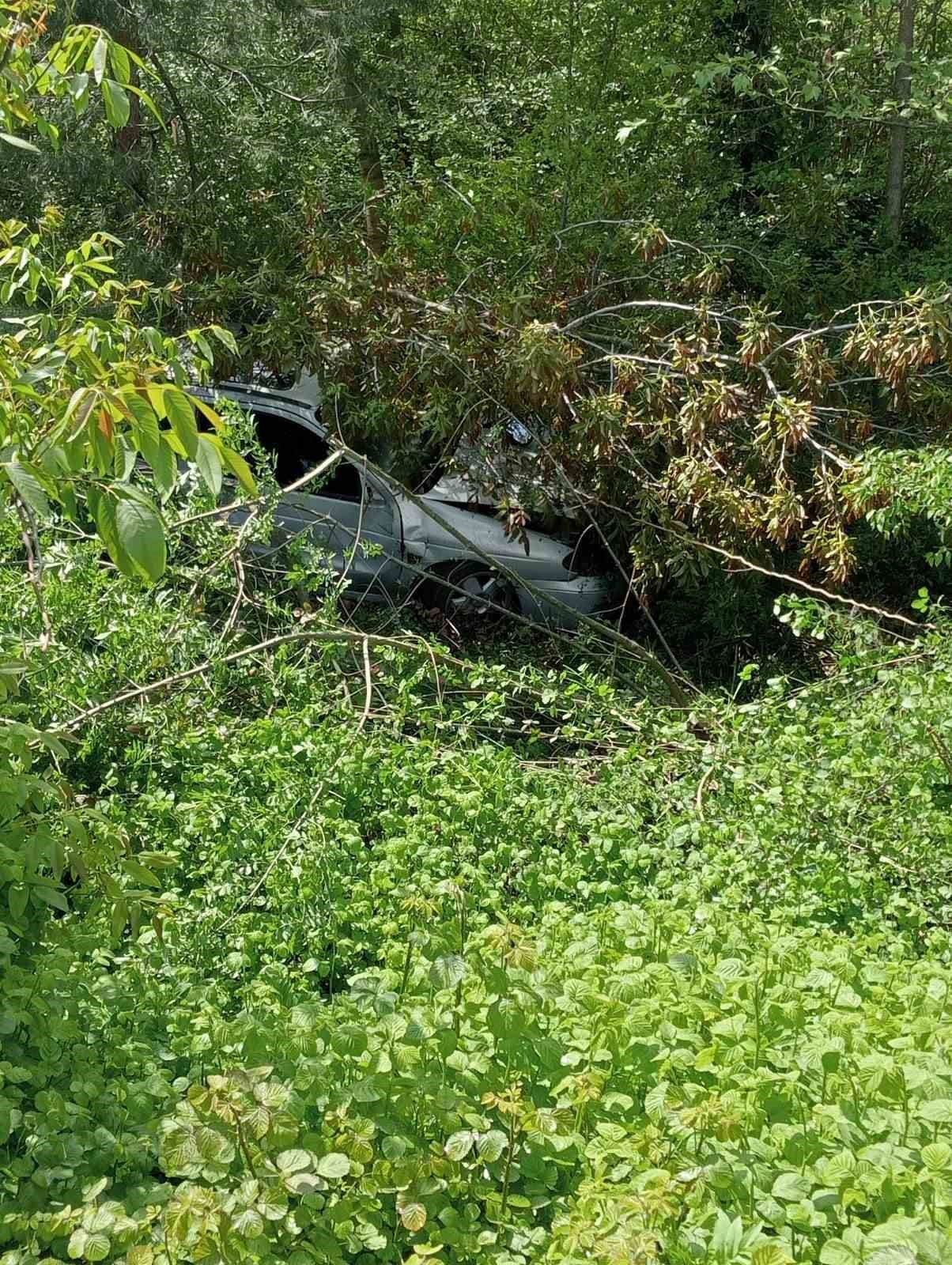 ZONGULDAK'IN ÇAYCUMA İLÇESİNDE SÜRÜCÜNÜN DİREKSİYON HAKİMİYETİNİ KAYBETMESİ SONUCU YOLDAN ÇIKARAK