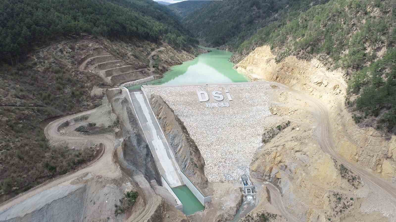 KARABÜK'ÜN ESKİPAZAR İLÇESİNDE ÇALIŞMALARI TAMAMLANAN ESKİPAZAR HASLI GÖLETİNDE SULAR YÜKSELİYOR.