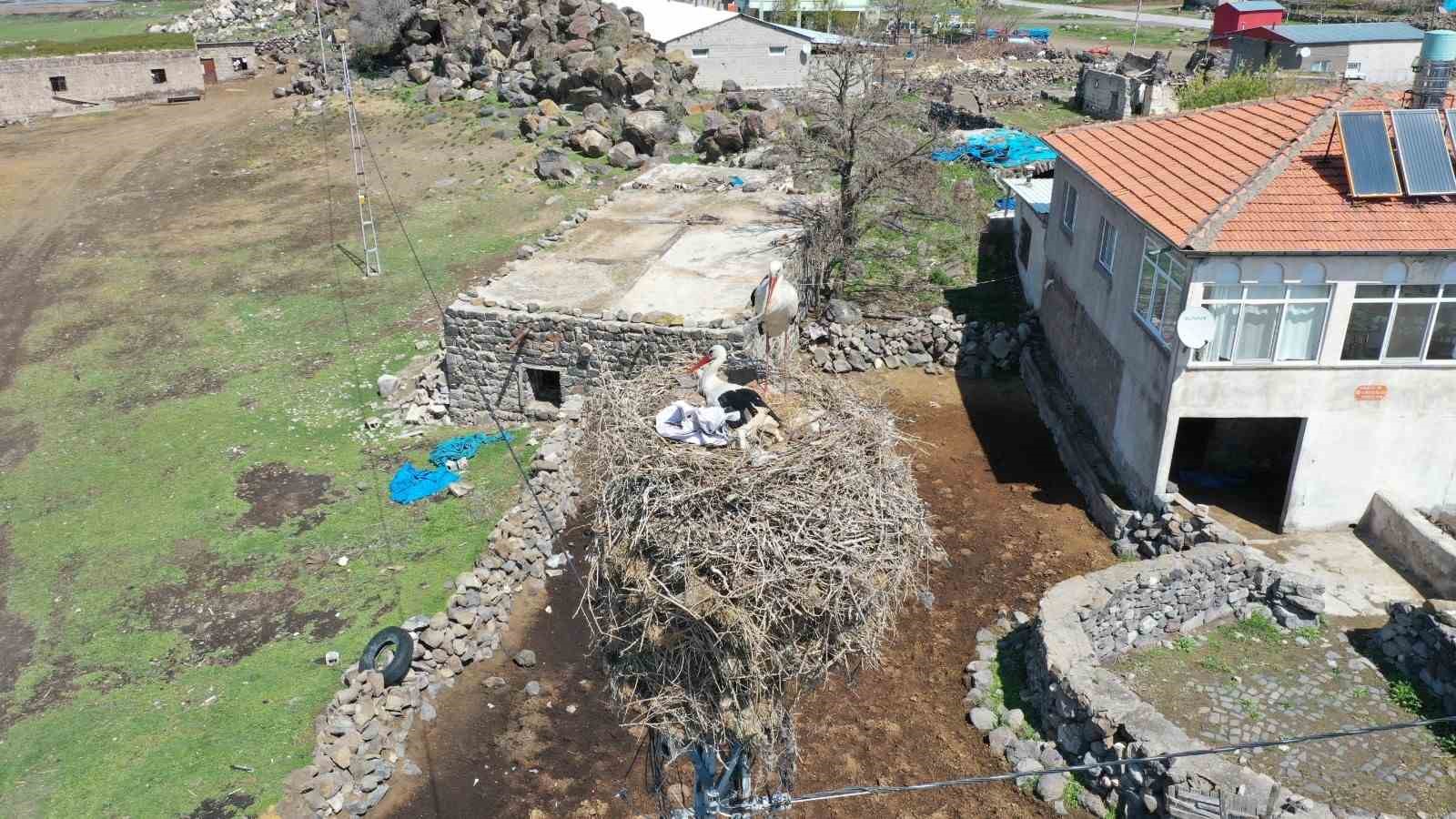 KAYSERİ'NİN HACILAR İLÇESİNE BAĞLI HÜRMETÇİ MAHALLESİNİN SİMGESİ HALİNE GELEN LEYLEKLER