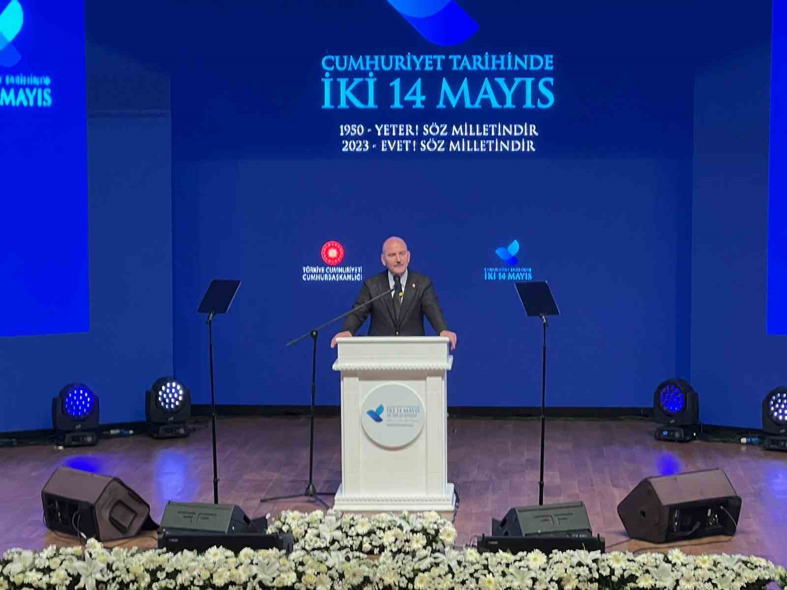 İçişleri Bakanı Soylu: “Bu ülke Recep Tayyip Erdoğan yetiştirdi” "CUMHURİYET TARİHİNDE İKİ 14 MAYIS PANELİ"NE KATILAN İÇİŞLERİ BAKANI SÜLEYMAN