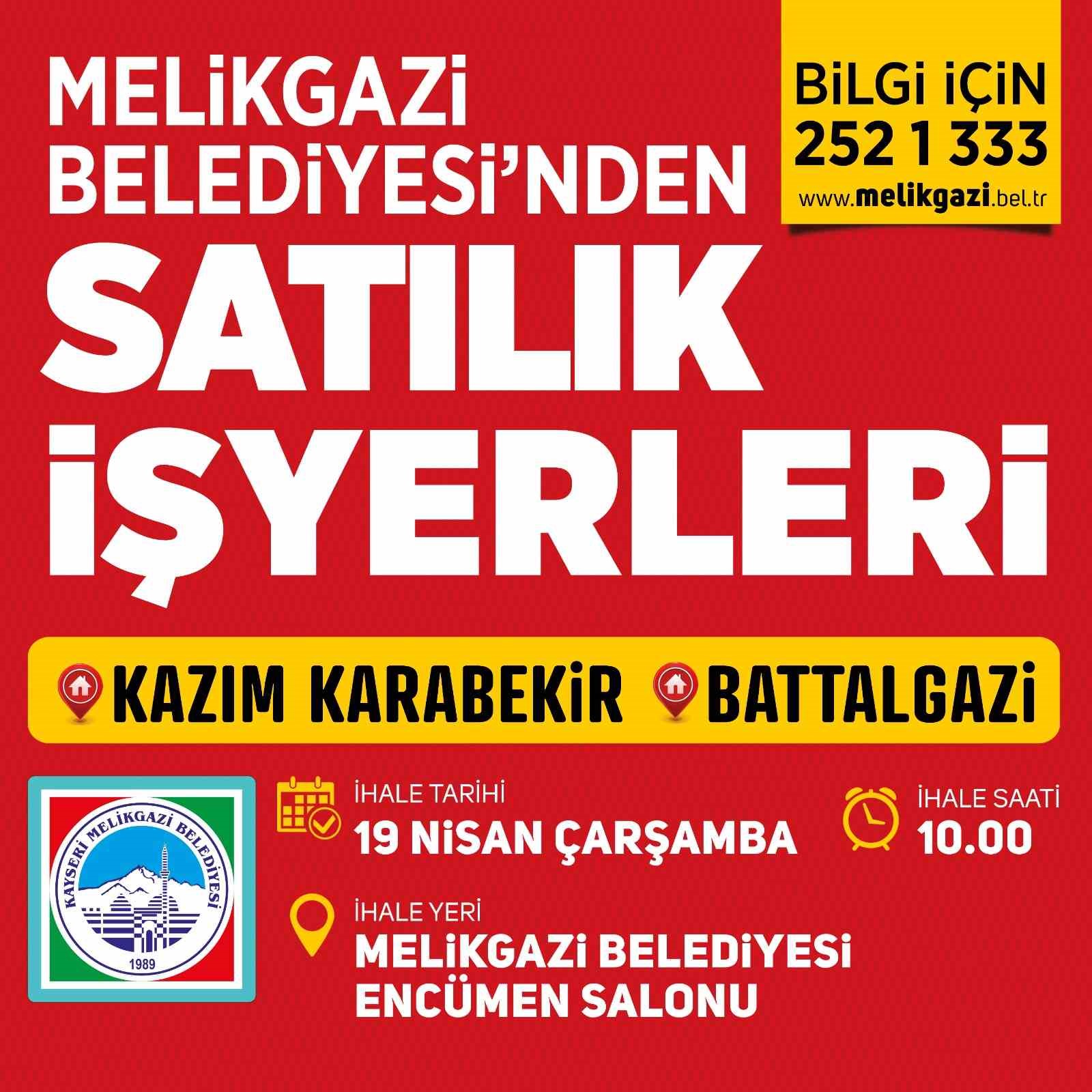 MELİKGAZİ BELEDİYESİ KAZIM KARABEKİR VE BATTALGAZİ MAHALLESİNDE BULUNAN 6 ADET