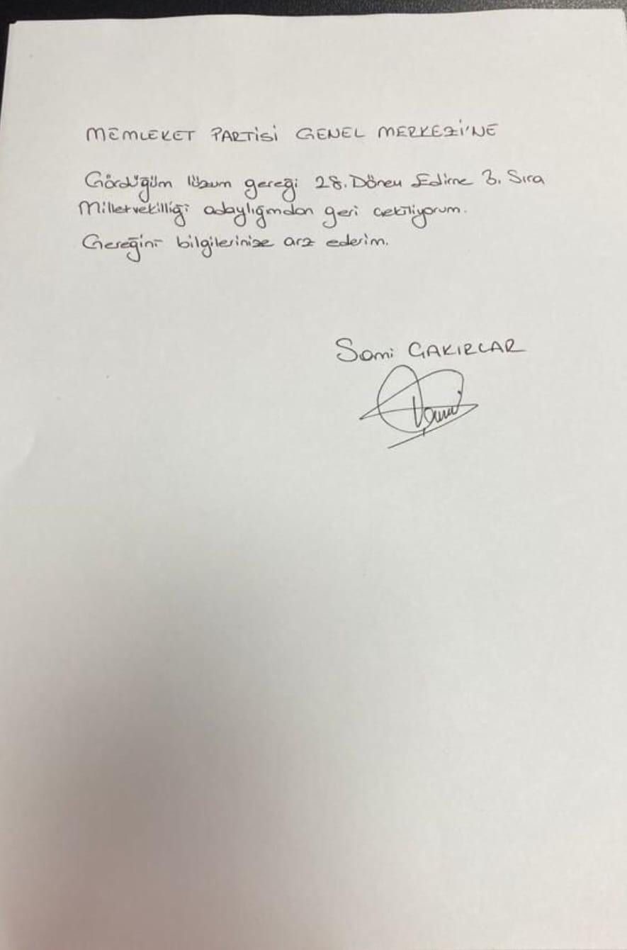 EDİRNE'DE MEMLEKET PARTİSİ'NDEN 3 MİLLETVEKİLİ ADAYI SIRALAMADA ADALETSİZLİK YAPILDIĞINI SAVUNARAK