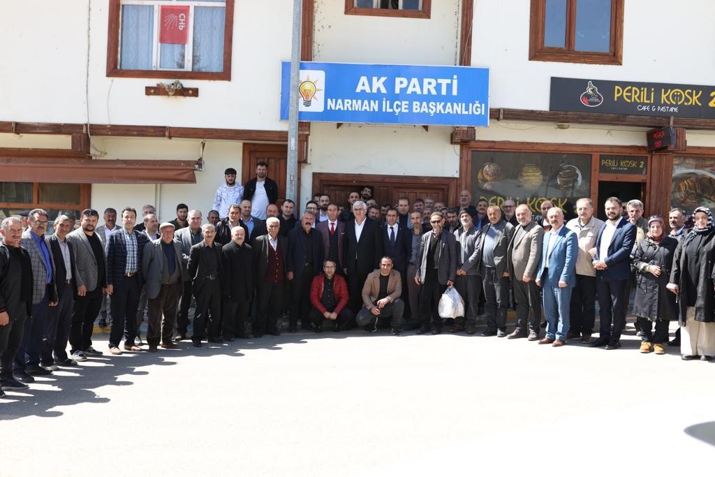 AK PARTİ ERZURUM MİLLETVEKİLİ ADAYI MEHMET EMİN ÖZ, NARMAN’DA KALABALIK