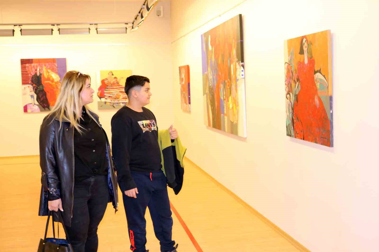 RESSAM GÜLER GENÇ EROL, TUVAL ÜZERİNE AKRİLİK BOYA TEKNİĞİNİ KULLANARAK