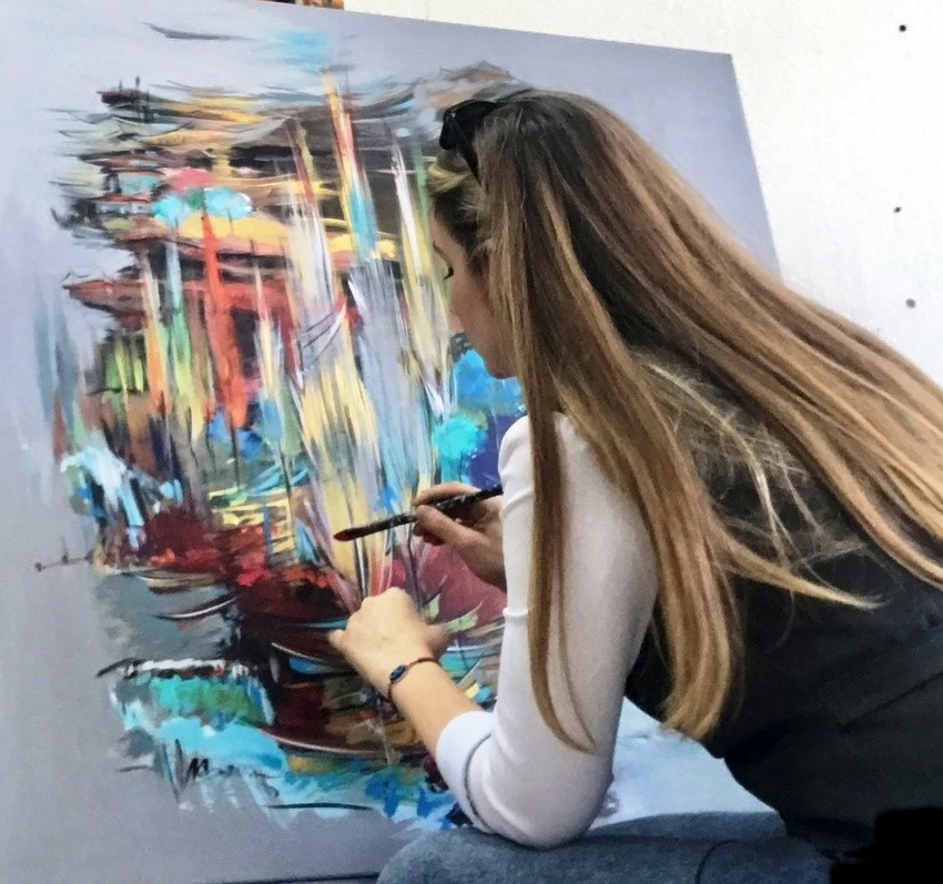 AKADEMİSYEN RESSAM LEYLA AFACAN KODAMAN, TUVAL ÜZERİNE AKRİLİK VE YAĞLIBOYA