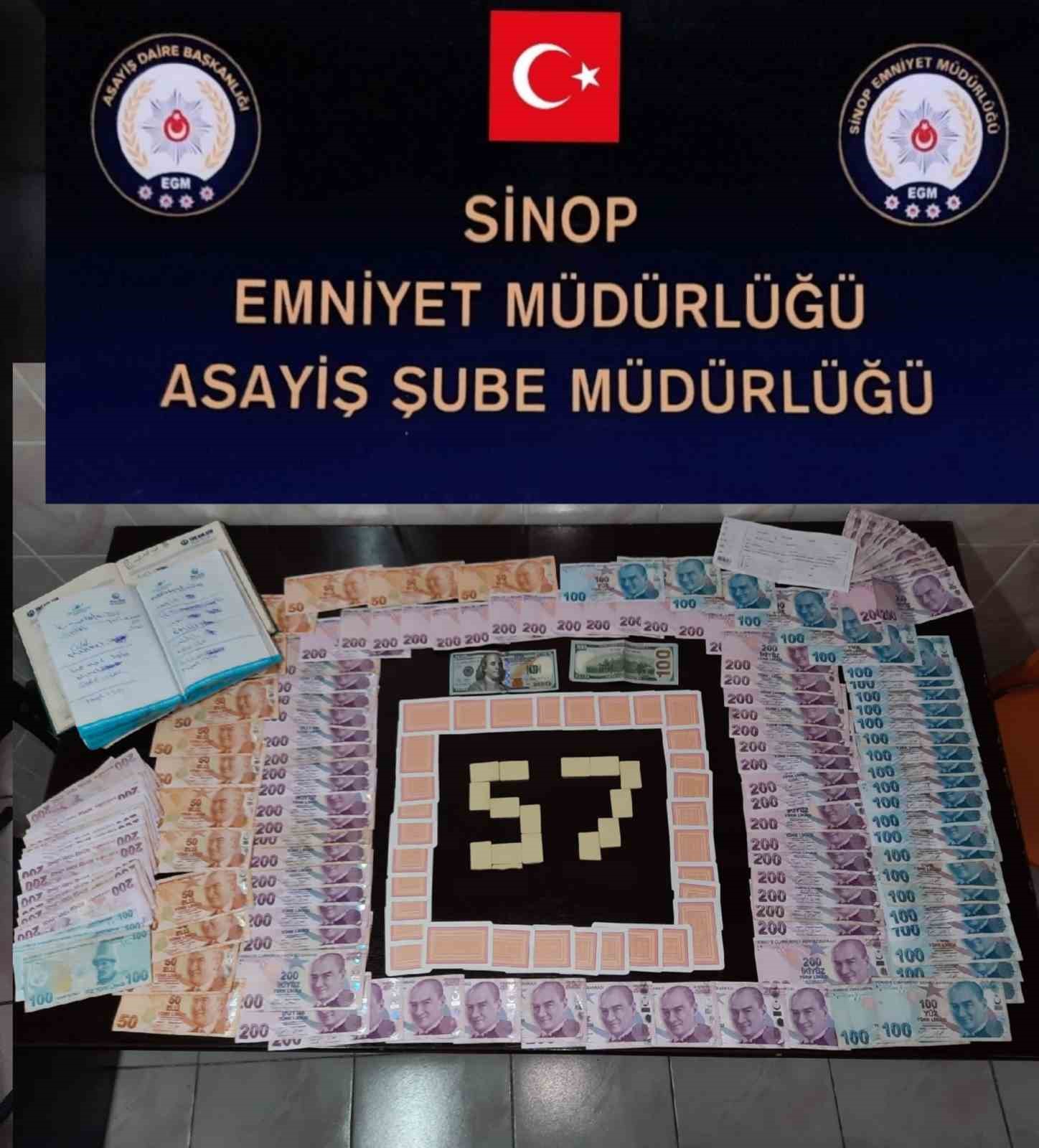 SİNOP'TA KUMAR OYNATILDIĞI TESPİT EDİLEN 2 İŞ YERİNE YAPILAN BASKINDA,