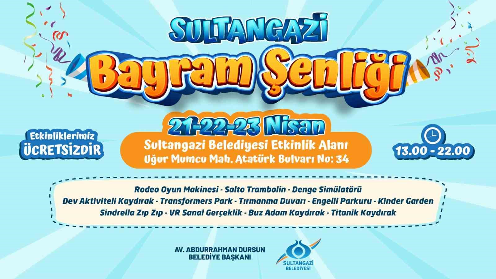 SULTANGAZİ BELEDİYESİ, ÇOCUKLARIN RAMAZAN BAYRAMI’NDA GÖNÜLLERİNCE EĞLENMESİ İÇİN HAZIRLIKLARINI TAMAMLADI.