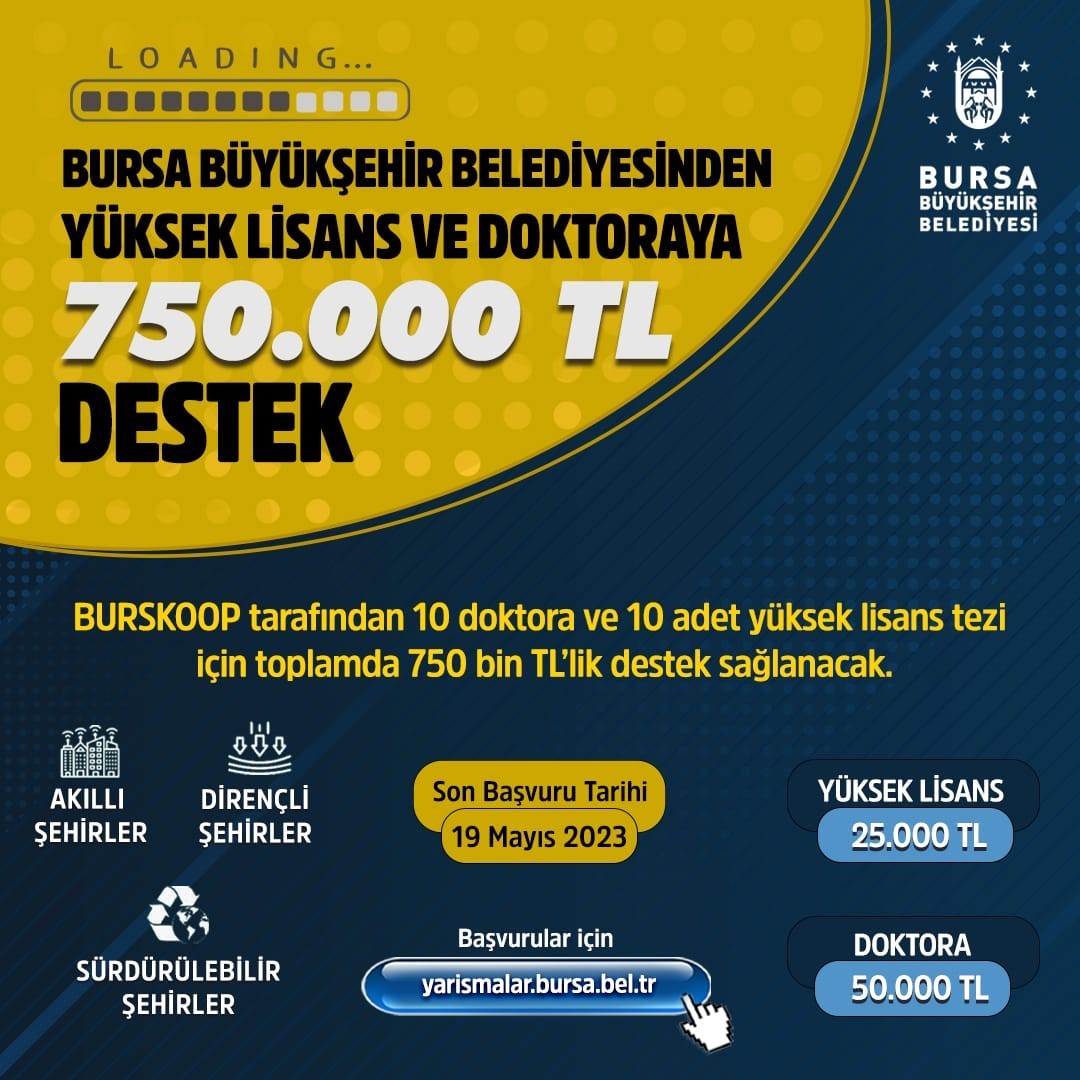 BURSA BÜYÜKŞEHİR BELEDİYESİ HALEN 5 BİN ÜNİVERSİTE VE 5 BİN