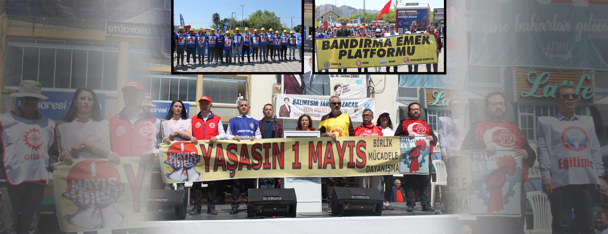 “Patronlar zenginleştikçe biz emekçiler fakirleşiyoruz” 1 Mayıs İşçi Bayramı’nda, Bandırma Emek Platformu bileşenleri Cumhuriyet Caddesinde