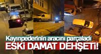 Kağıthane’de kayınvalidesinden ayrılan kayınpederine öfkelenen eski damat, sopayla adamın aracının