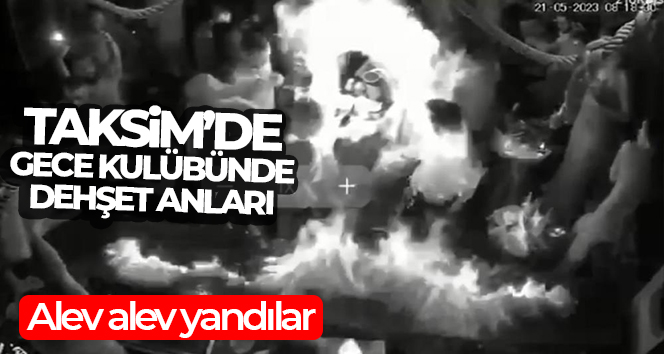Taksim’de bir gece kulübünde çalışanın şov için tezgaha döktüğü ispirto,
