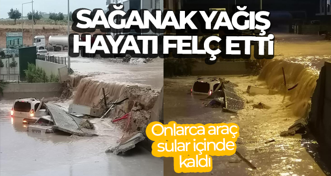 MERSİN'DE GECE SAATLERİNDE BAŞLAYAN SAĞANAK YAĞIŞ KISA SÜREDE TARSUS İLÇESİ
