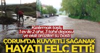Çorum’da dün akşam saatlerinde etkili olan dolu ve sağanak yağış