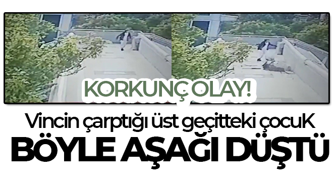 KONYA’NIN KARATAY İLÇESİNDE BİR VİNCİN YAYA ÜST GEÇİDİNE ÇARPMASI SONUCU