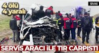 SİVAS’TA SERVİS ARACI İLE TIRIN ÇARPIŞMASI SONUCU MEYDANA GELEN TRAFİK