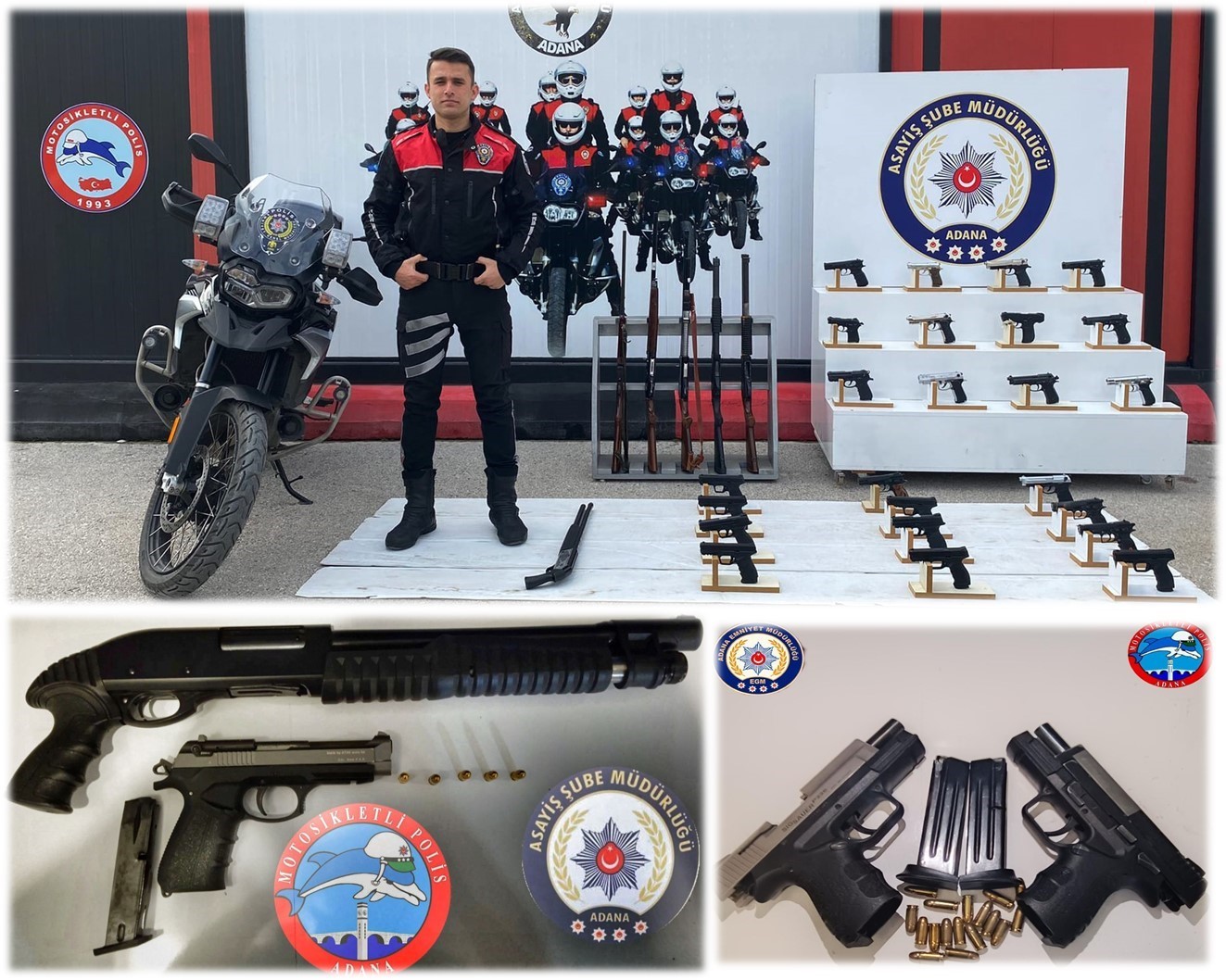 ADANA’DA POLİSİN YAPTIĞI UYGULAMALARDA 101 RUHSATSIZ SİLAH VE BU SİLAHLARA