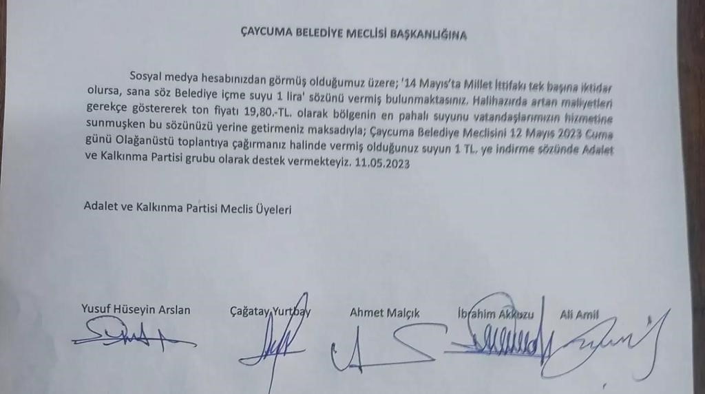 AK PARTİ ÇAYCUMA İLÇE BAŞKANI BİROL YİĞİT, MİLLET İTTİFAKI'NIN TEK