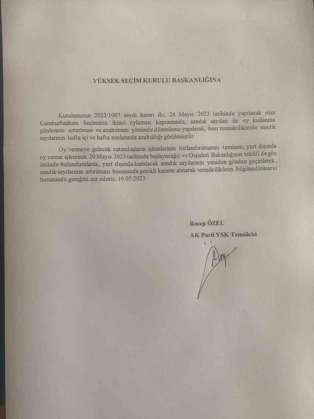AK PARTİ, YURTDIŞINDA KURULACAK OLAN SANDIK SAYISI VE OY GÜNÜN