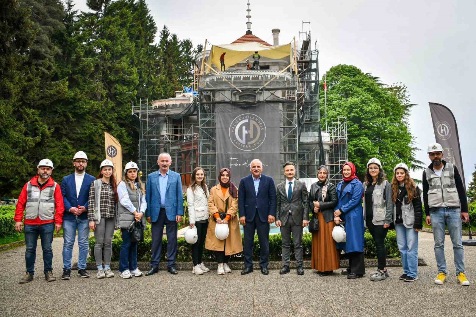 TRABZON'DA TARİHİ ATATÜRK KÖŞKÜ'NÜN RESTORASYON ÇALIŞMALARI SÜRERKEN, BÜYÜKŞEHİR BELEDİYE BAŞKANI