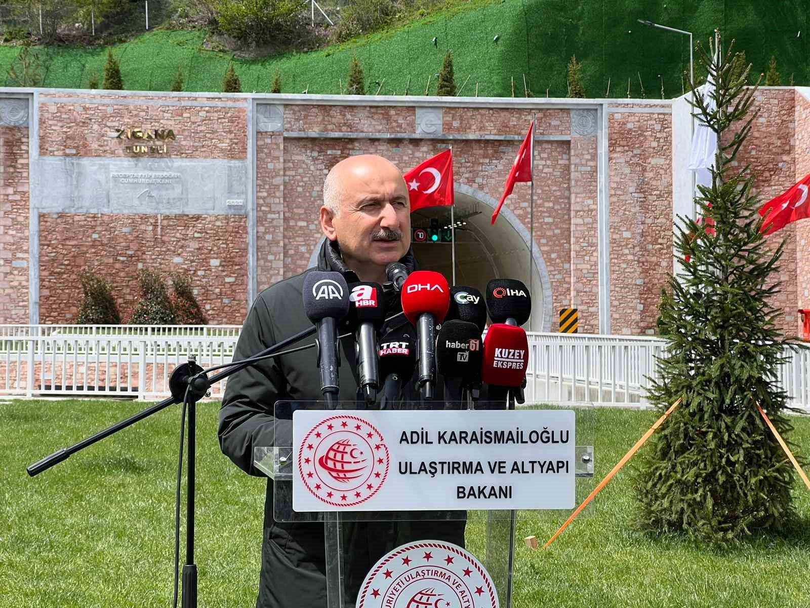 ULAŞTIRMA VE ALTYAPI BAKANI ADİL KARAİSMAİLOĞLU, ZİGANA TÜNELİ’Nİ SADECE TRABZON,