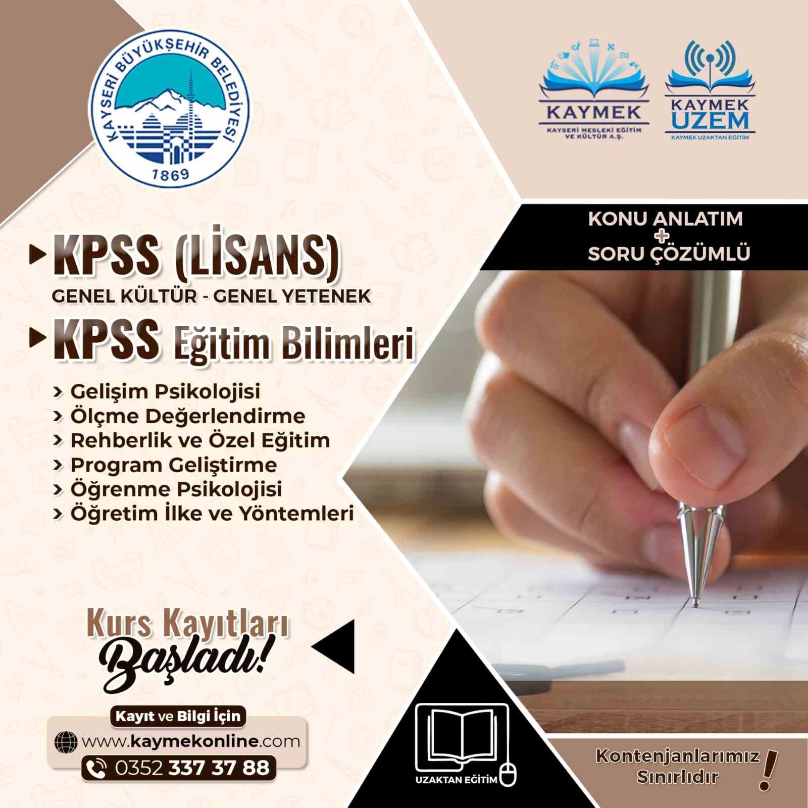 KAYSERİ BÜYÜKŞEHİR BELEDİYESİ BÜNYESİNDE FAALİYET GÖSTEREN KAYSERİ MESLEKİ EĞİTİM VE