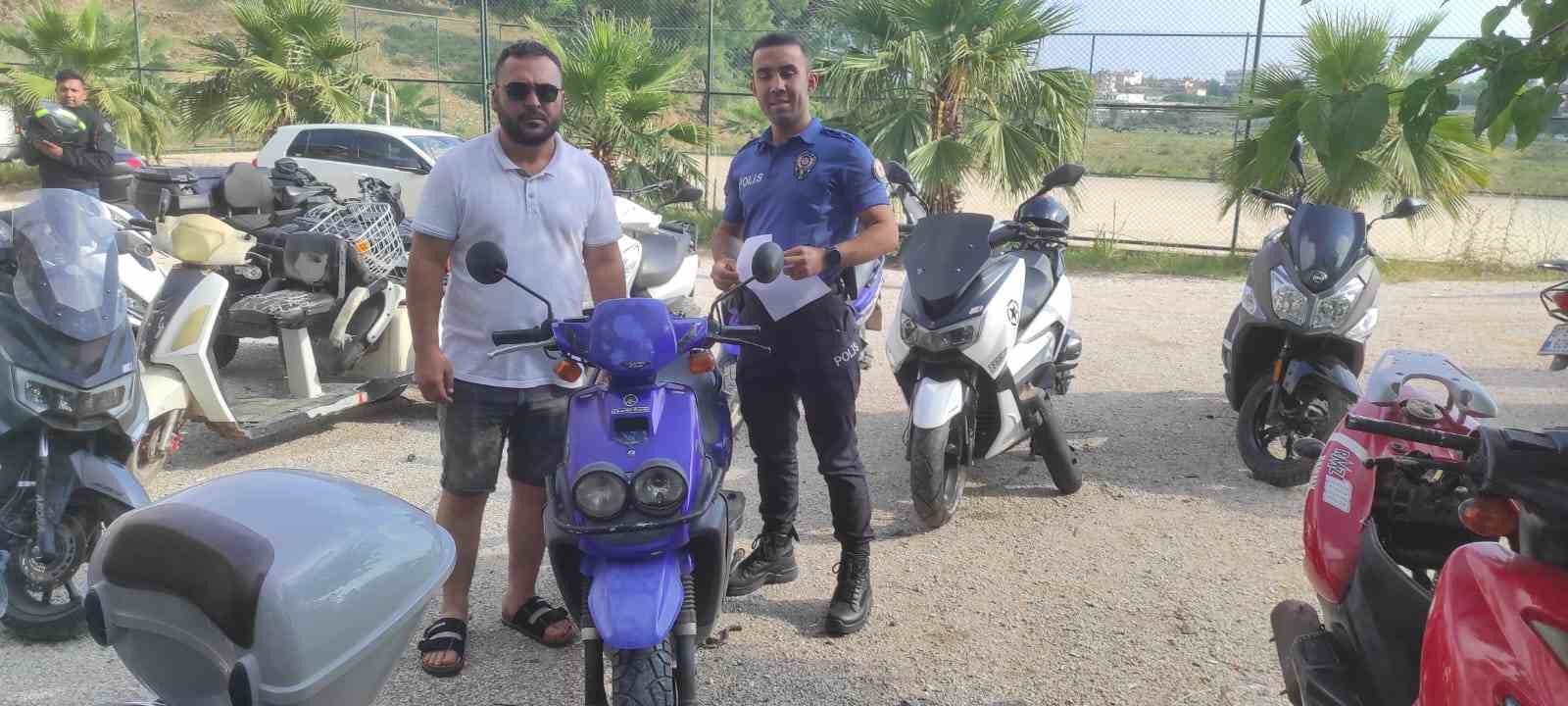 ANTALYA’NIN MANAVGAT İLÇESİNDE 11 GÜN ÖNCE ÇALINAN MOTOSİKLET, POLİS EKİPLERİNCE