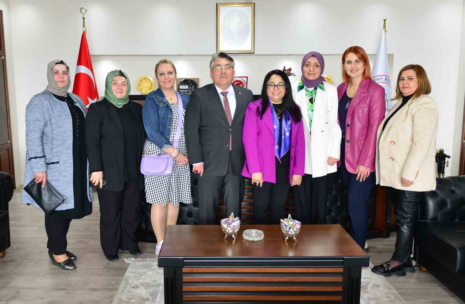 CUMHURBAŞKANI BAŞDANIŞMANI SAADET ORUÇ, REKTÖR PROF. DR. İSMAİL HAKKI ÖZÖLÇER’İ