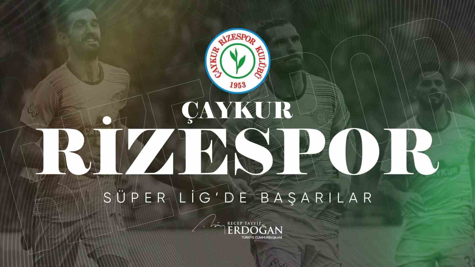 CUMHURBAŞKANI RECEP TAYYİP ERDOĞAN, ÇAYKUR RİZESPOR’UN SÜPER LİGE ÇIKIŞINI KUTLADI