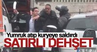 İstanbul’da satırlı dehşet kamerada: Yumruk atıp kuryeye saldırdı