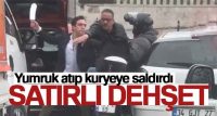 Fatih’te trafikte bir sürücü, kendisinden yol isteyen motosikletli kuryeyi önce