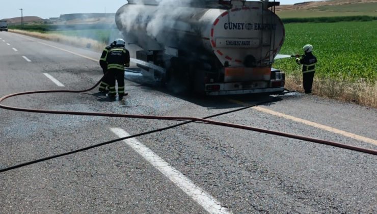 Diyarbakır’da faciadan dönüldü: Yakıt yüklü tanker alev aldı