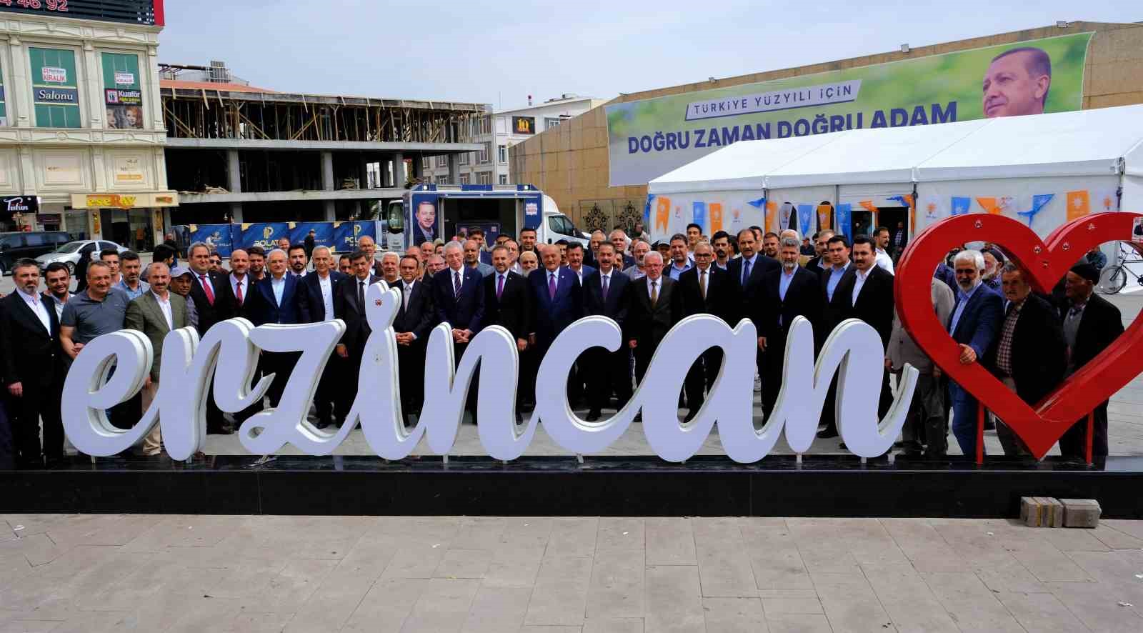 ERZİNCAN’DA CUMHUR İTTİFAKI 28 MAYISTA YAPILACAK CUMHURBAŞKANLIĞI SEÇİMLERİ İÇİN BİR
