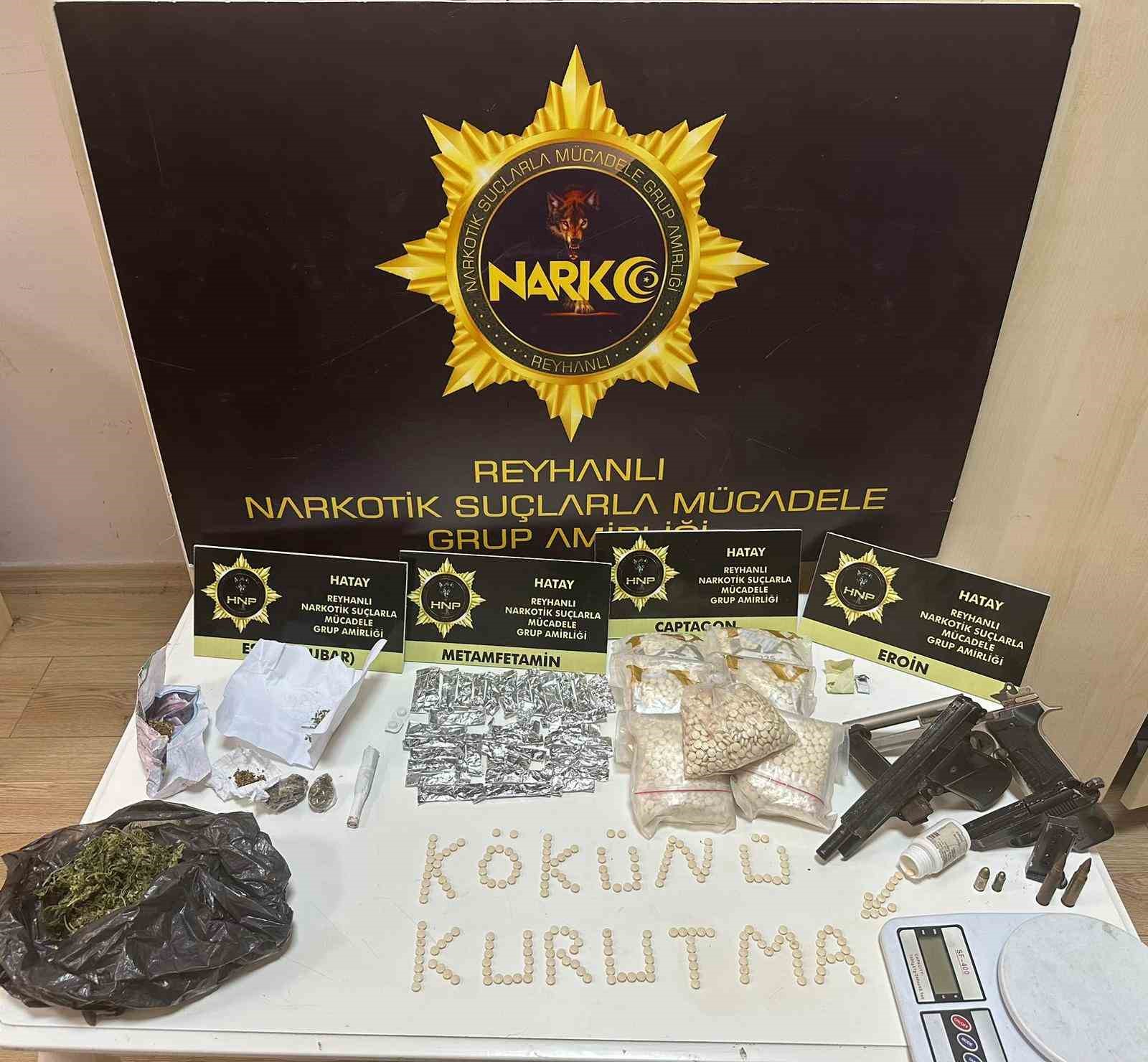 HATAY'DA POLİSİN UYUŞTURUCU MADDE İLE MÜCADELE ÇERÇEVESİNDE YAPTIĞI ÇALIŞMADA 10