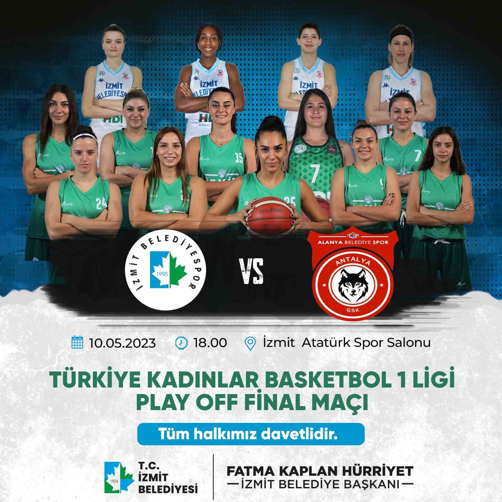 İZMİT BELEDİYESPOR KADIN BASKETBOL TAKIMI, FİNAL SERİSİNİN İLK MAÇINDA ÇARŞAMBA