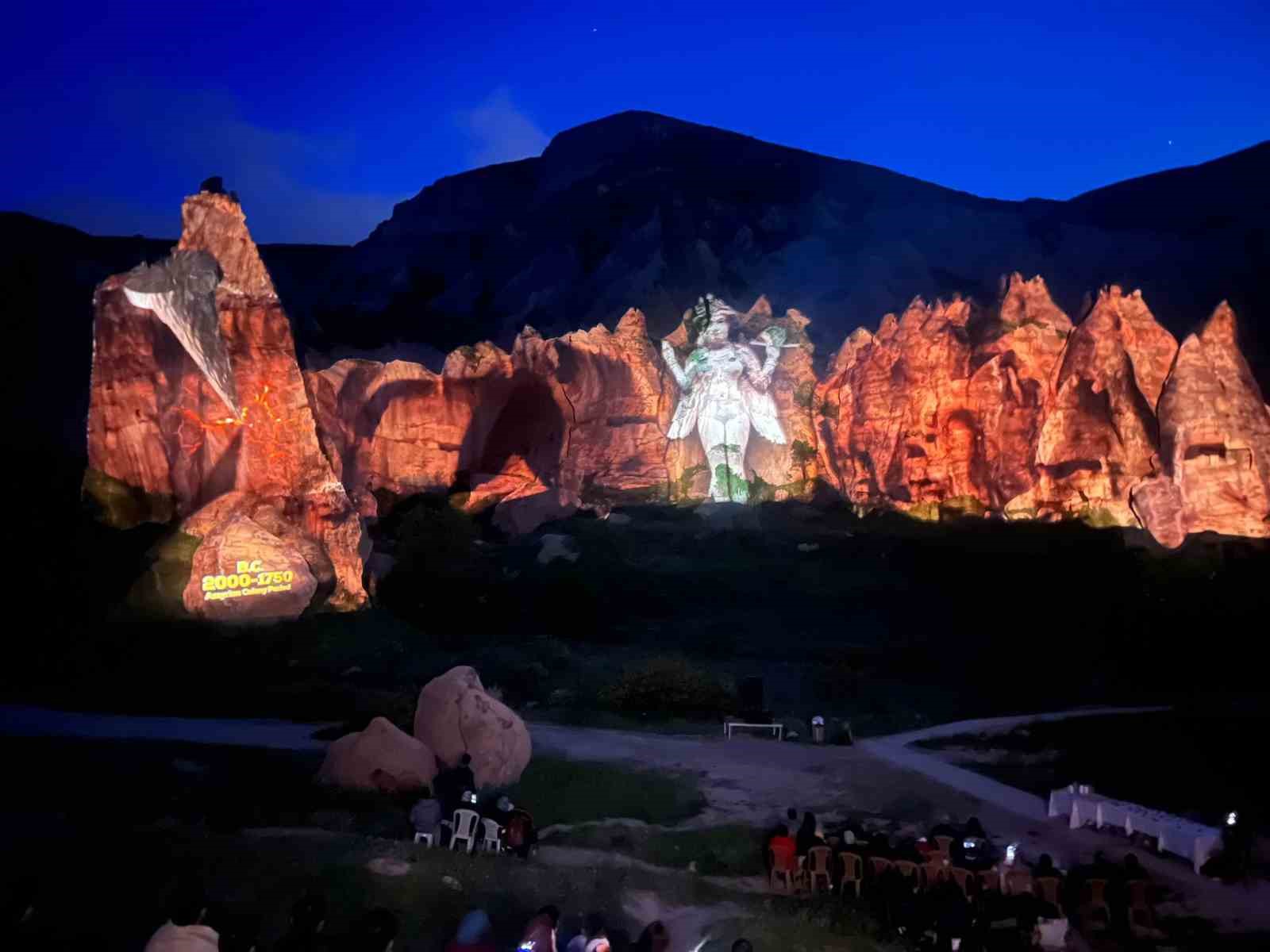KAPADOKYA BÖLGESİNİN TARİHSEL GEÇMİŞİ, 3D MAPPİNG TEKNOLOJİSİ İLE PERİBACALARINA YANSITILDI.