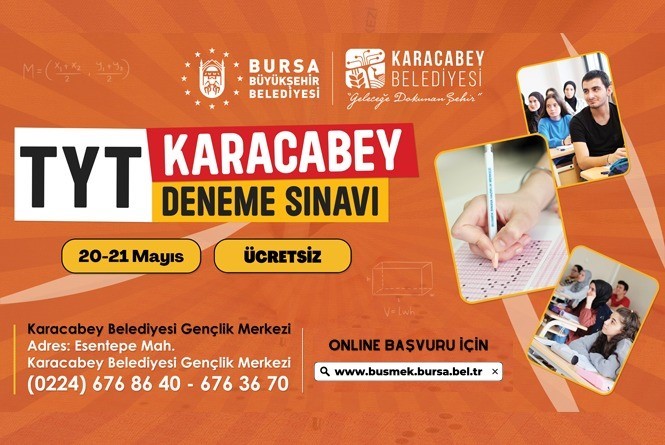 BURSA BÜYÜKŞEHİR BELEDİYESİ, ÜNİVERSİTEYE GİRMEYİ PLANLAYAN KARACABEYLİ GENÇLERİ GERÇEK SINAV