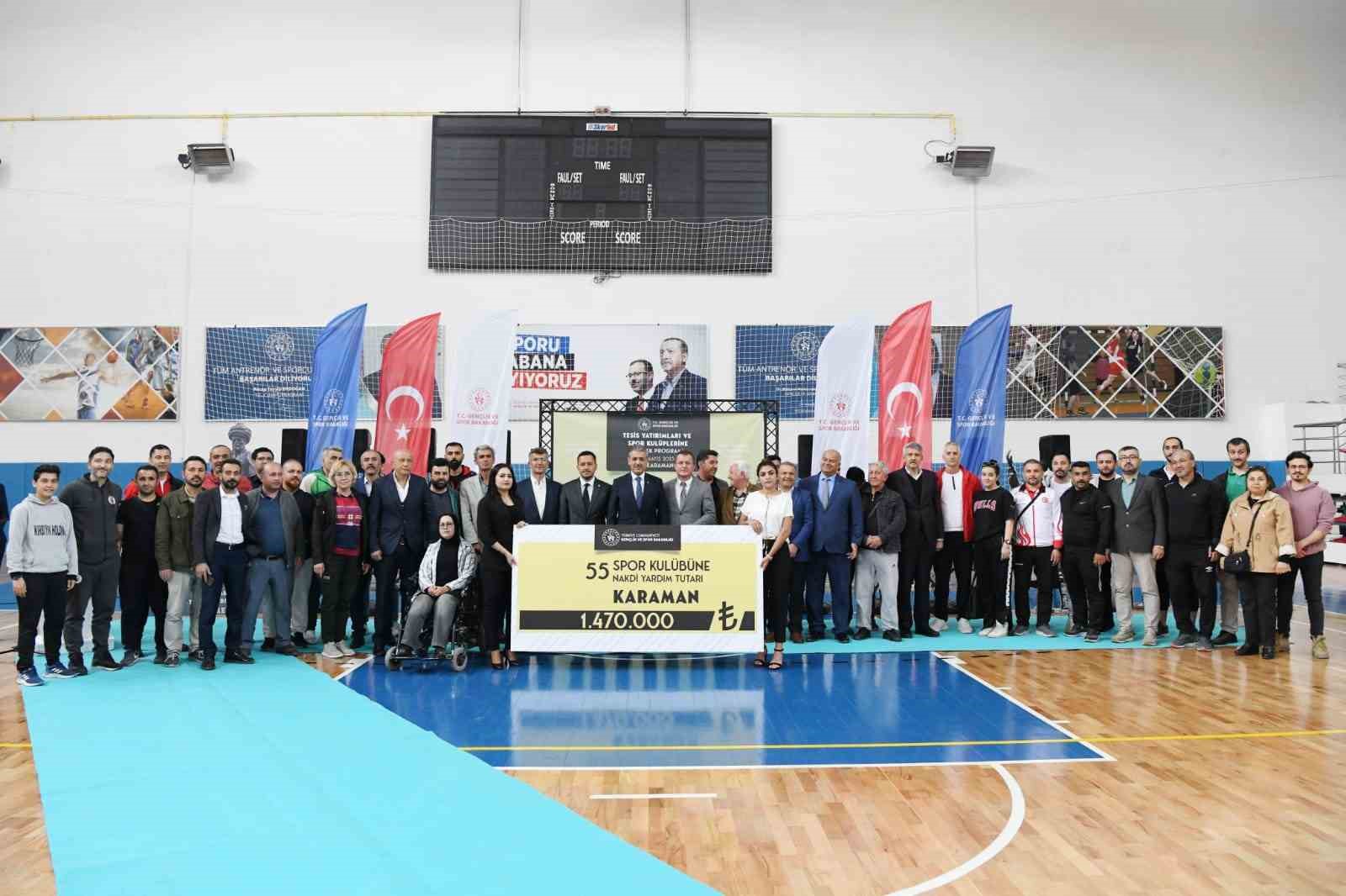 KARAMAN’DA FAALİYET GÖSTEREN 55 SPOR KULÜBÜNE NAKDİ YARDIM YAPILDI.