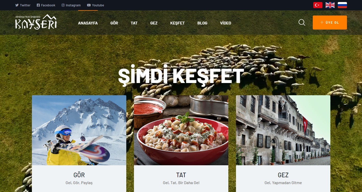 İNTERNET ORTAMININ DA İMKÂNLARINDAN FAYDALANAN BÜYÜKŞEHİR BELEDİYESİ, KAYSERİ’NİN TURİZMİNİ, ‘WWW.KAYSERİ.COM.TR’