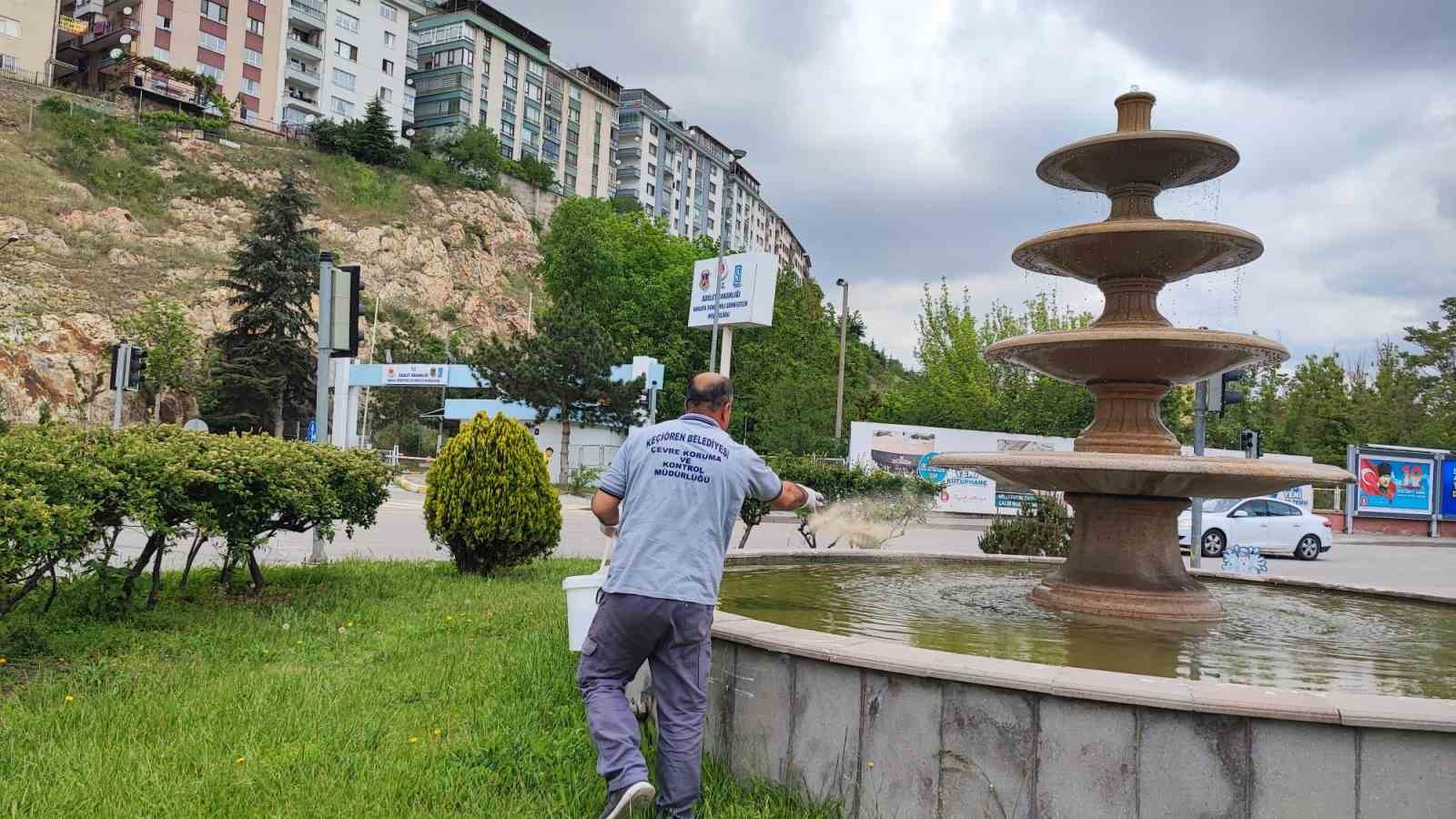 KEÇİÖREN BELEDİYESİ İLÇEDE BULUNAN SU HAVUZLARINDA VE PARKLARDA SİNEK İLAÇLAMA