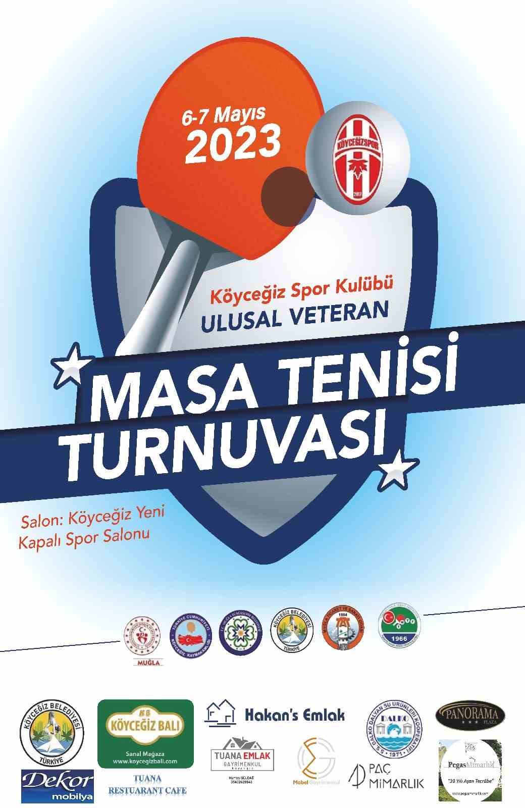 KÖYCEĞİZ’DE VETERAN MASA TENİSİ TURNUVASI BAŞLIYOR