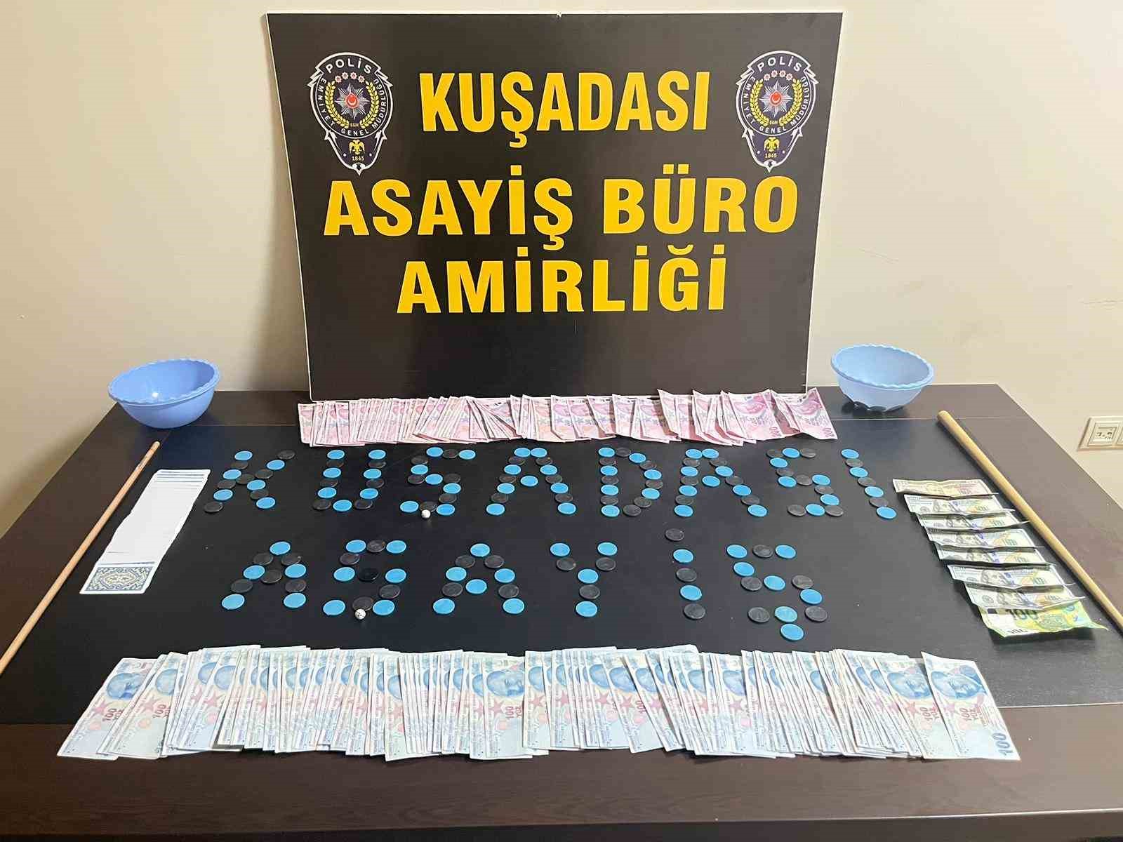 ""KUŞADASI'NDA KUMAR OPERASYONU: 16 ŞAHIS YAKALANDI, 23.200 TL VE ÇEŞİTLİ
