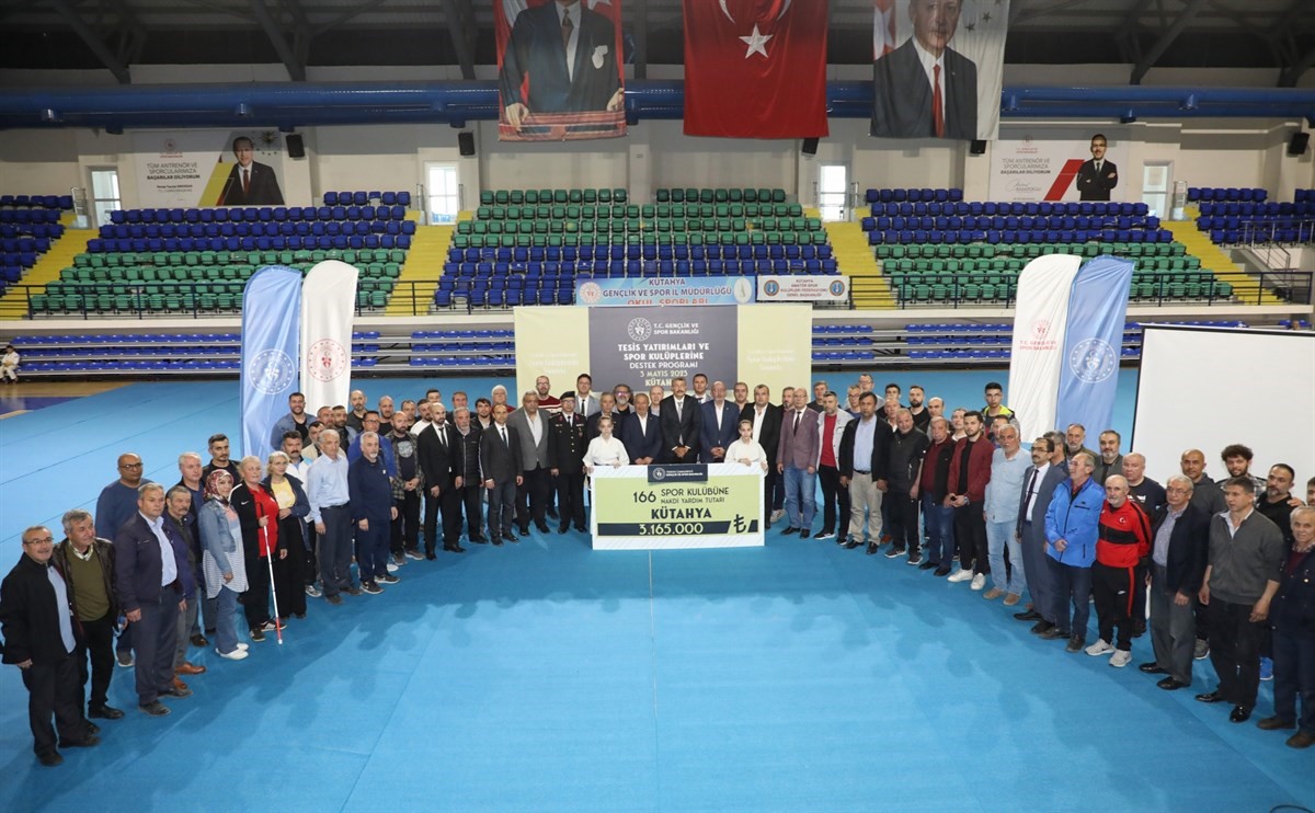 KÜTAHYA’DA SPOR KULÜPLERİNE 3 MİLYON 165 BİN TL NAKDİ YARDIM