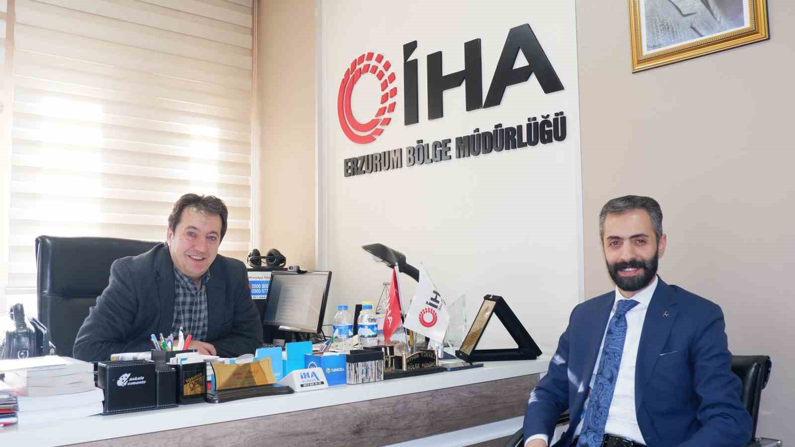 İHA ERZURUM BÖLGE MÜDÜRÜ AYHAN TÜRKEZ’İ ZİYARETİNDE KONUŞAN MHP ERZURUM